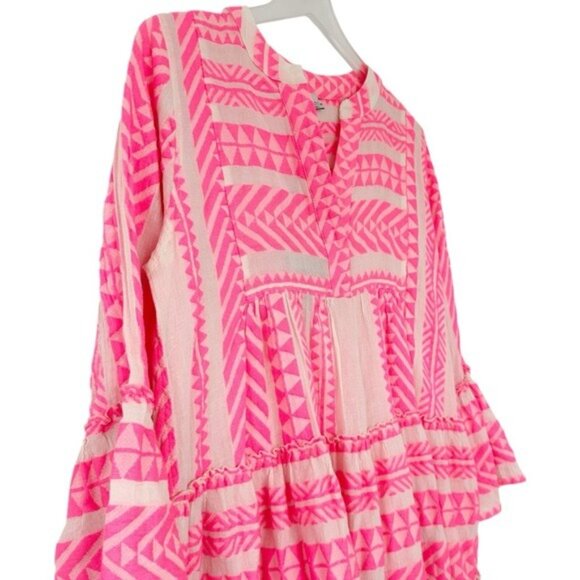 NWT Devotion Twins Ella Neon Pink White Swing Mini Dress Size S - Picture 4 of 11
